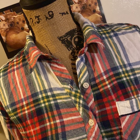 AERIE plaid flannel button down shirt size women’s extra small - Picture 3 of 10
